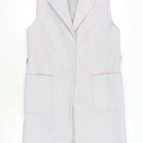 Topshop Women's White Long Waistcoat Size 8