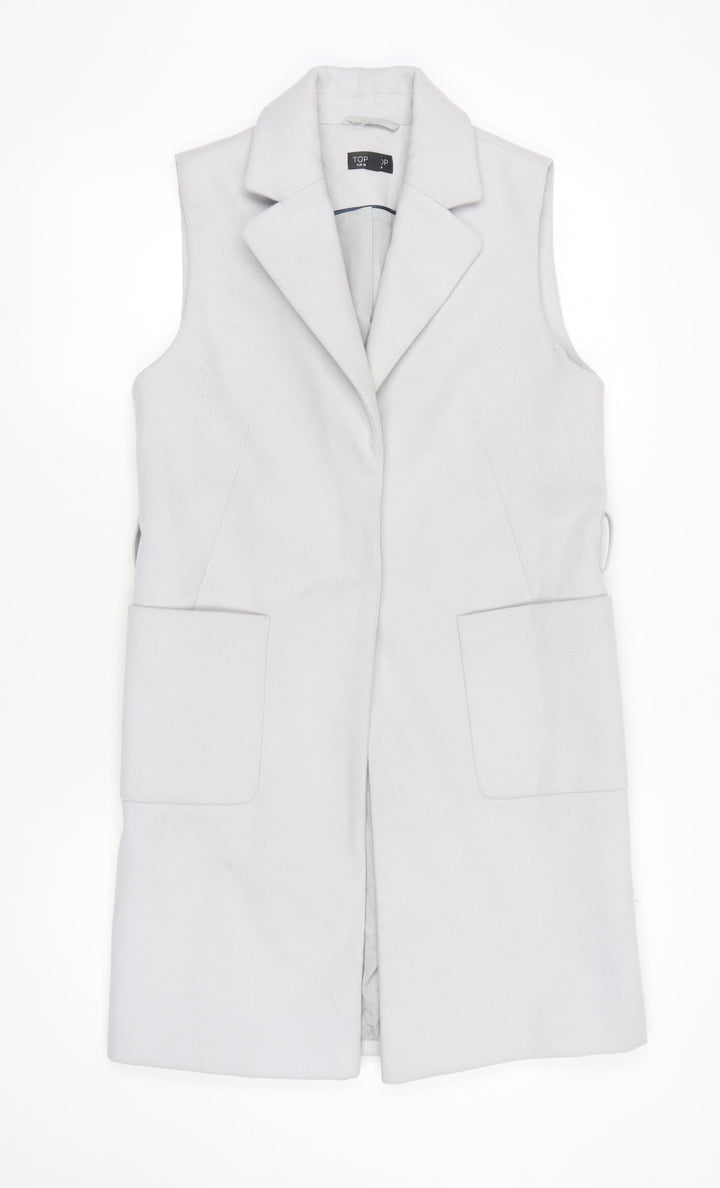 Topshop Women's White Long Waistcoat Size 8