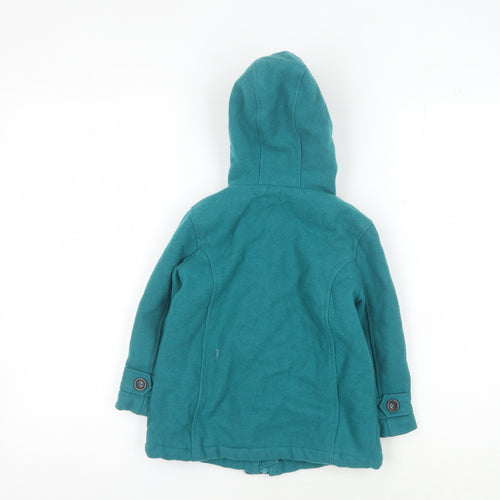 Marks and Spencer Girls Green Duffle Coat 2-3 Years Hooded