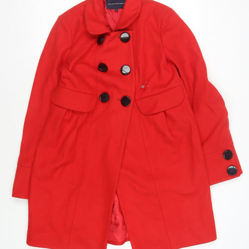 French Connection Women's Red Wool Pea Coat Size 10