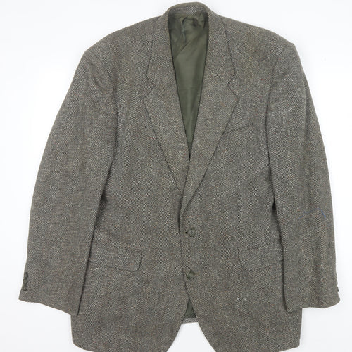 St Michael Men's Green Tweed Blazer,44R Herringbone