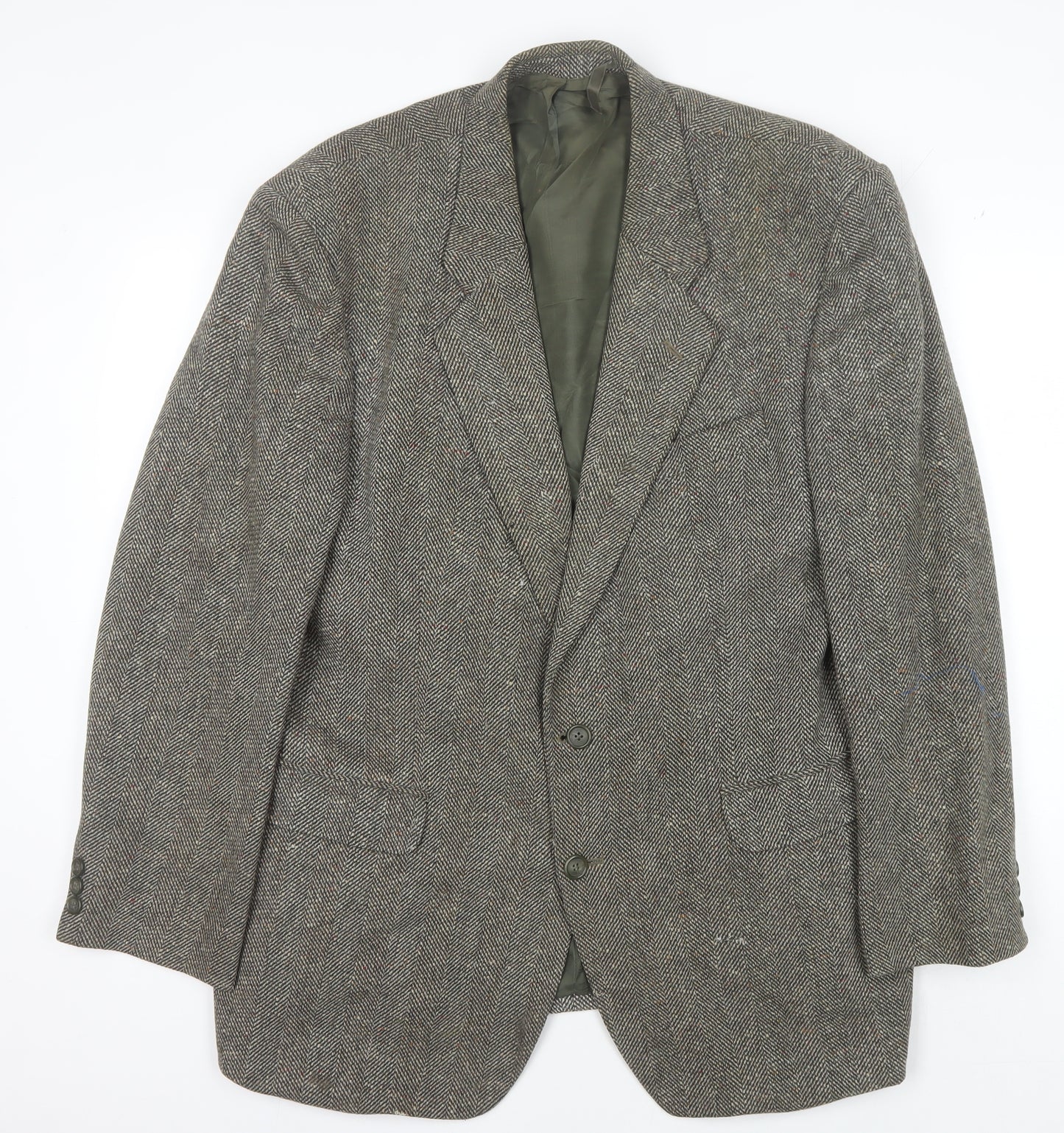 St Michael Men's Green Tweed Blazer,44R Herringbone