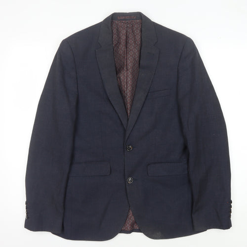 Burton Menswear Navy Slim Fit Blazer 36R