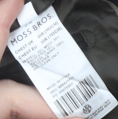Moss Bros Men's Brown Wool Blazer 40R Slim Fit