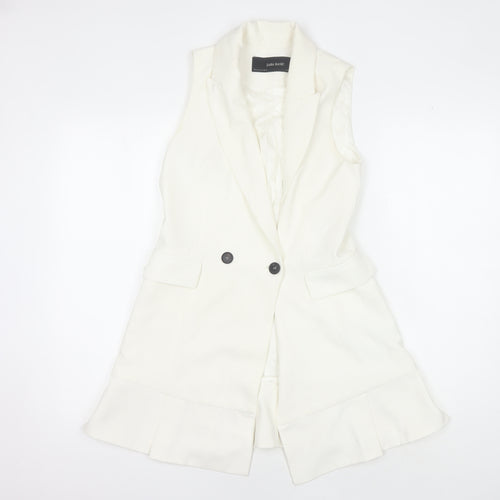 Zara Basic Women's Ivory Waistcoat with Button Accents