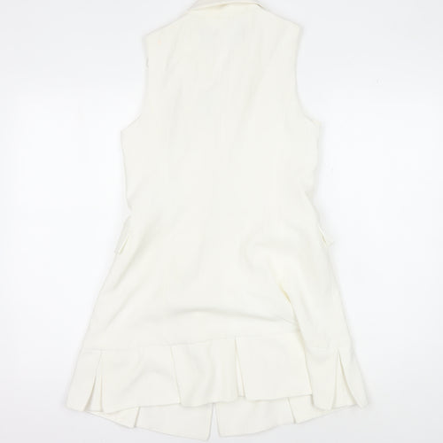 Zara Basic Women's Ivory Waistcoat with Button Accents