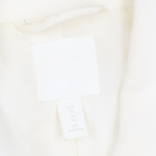 H&M Women's Ivory Blazer Size 10 Double Breasted