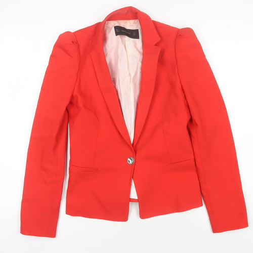 Zara Basic Women's Red Blazer - Size S - Slim Fit