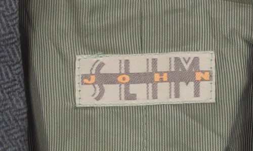 John Slim Men's Grey Herringbone Blazer, Size 40