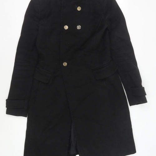 Mango Black Unisex Pea Coat, S, Casual Autumn/Winter Wear