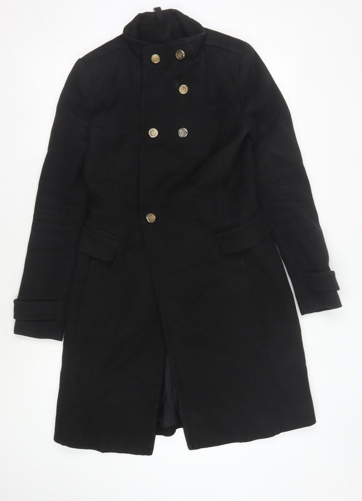 Mango Black Unisex Pea Coat, S, Casual Autumn/Winter Wear