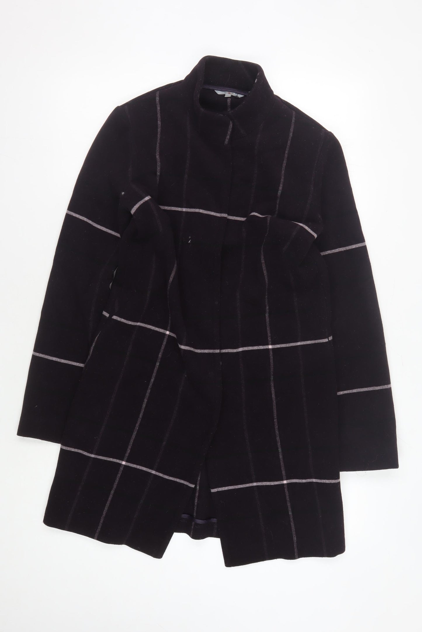 Marks and Spencer Women's Black Check Coat Size 12