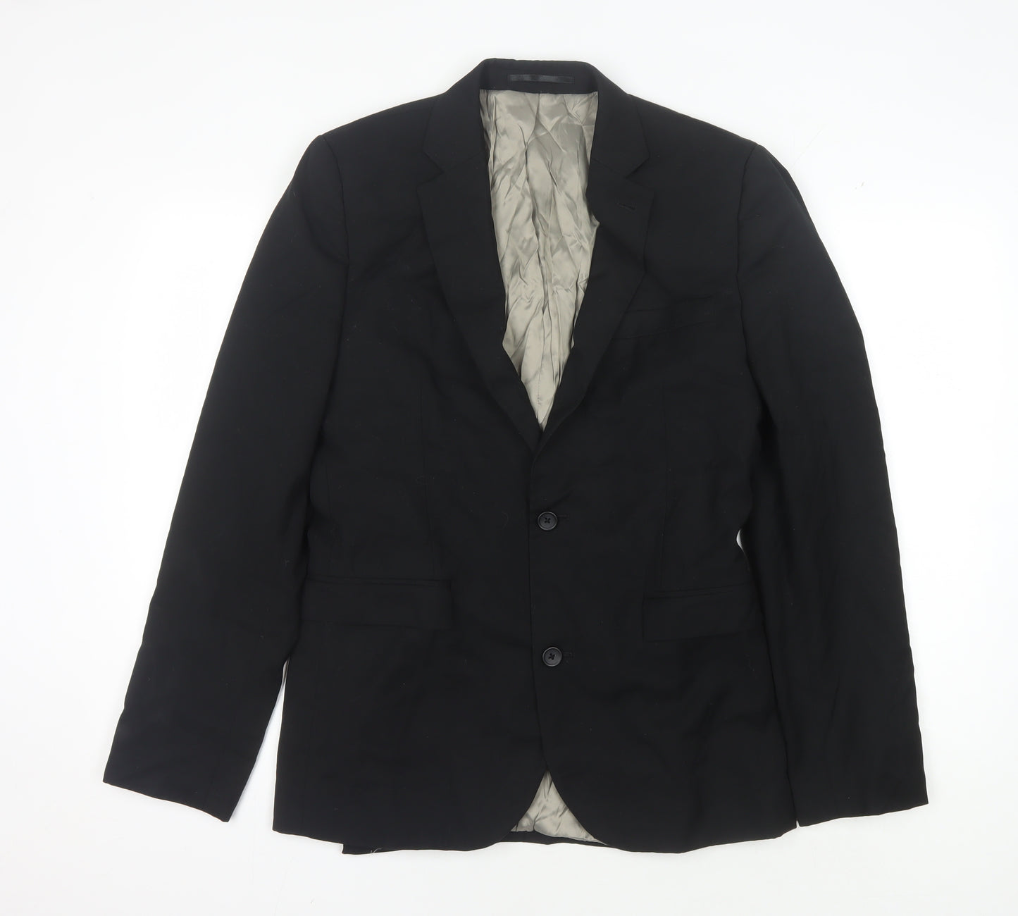 Topman Men's Black Slim Fit Blazer Jacket Size 38
