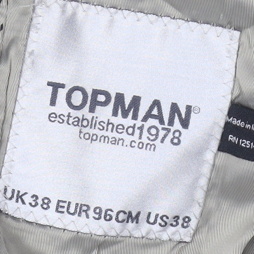 Topman Men's Black Slim Fit Blazer Jacket Size 38