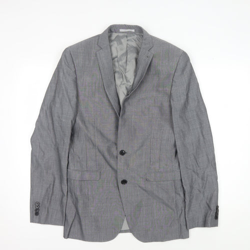 Next Men's Grey Suit Jacket 36R Single-Breasted Business