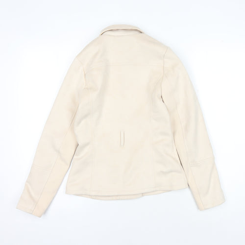 River Island Teens Beige Motorcycle Jacket Size 12