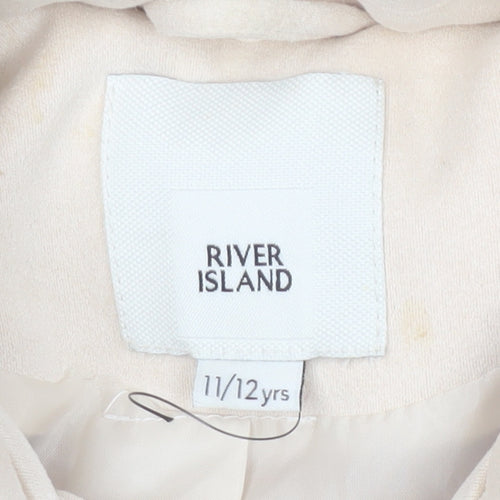 River Island Teens Beige Motorcycle Jacket Size 12