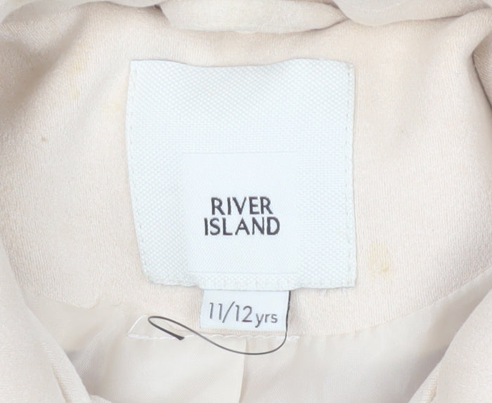 River Island Teens Beige Motorcycle Jacket Size 12