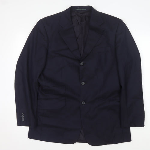 T.M Lewin Men's Blue Wool Blazer - 40 Regular Fit