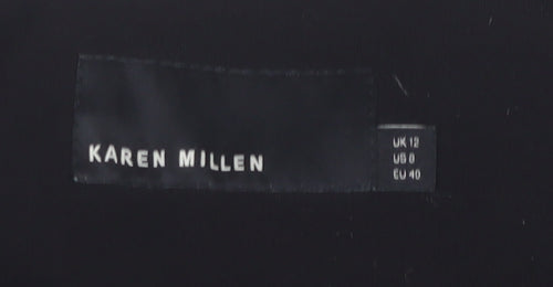 Karen Millen Women's Black Size 12 Slim Fit Jacket