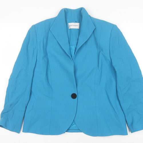 Gail Hoppen Women's Blue Blazer UK Size 14