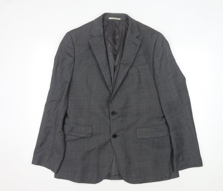 Chester Barrie Men's Grey Wool Blazer, 40R, Check Formal Jacket