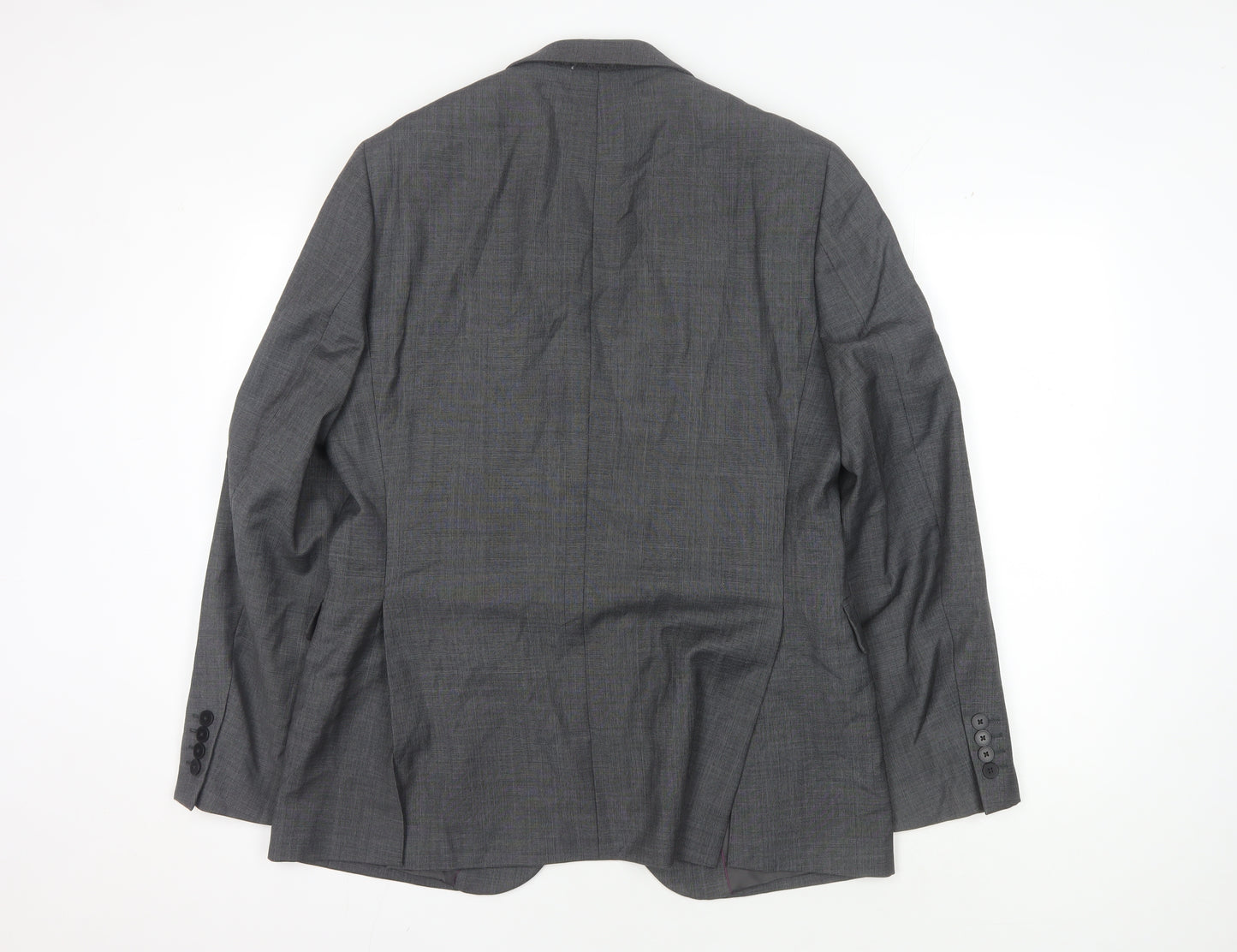 Chester Barrie Men's Grey Wool Blazer, 40R, Check Formal Jacket