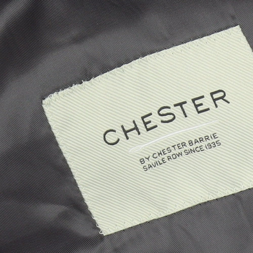 Chester Barrie Men's Grey Wool Blazer, 40R, Check Formal Jacket