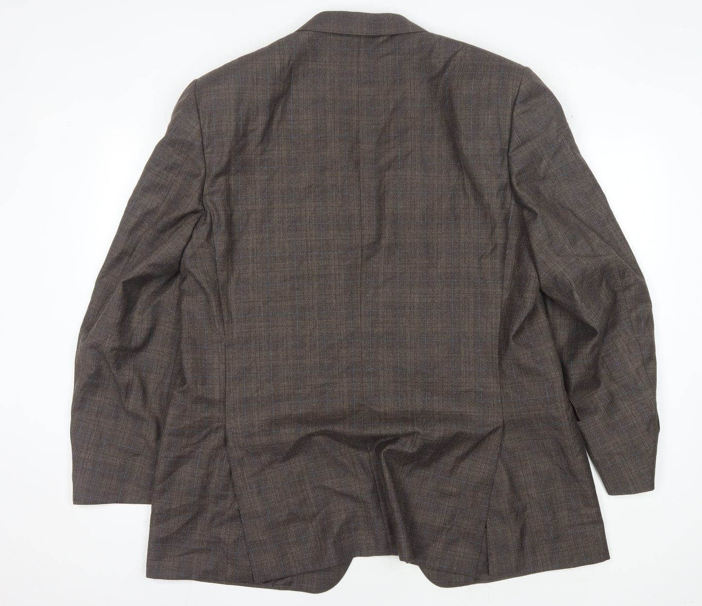 Canali Men's Brown Check Wool Blazer, UK 46R Classic Formal Jacket