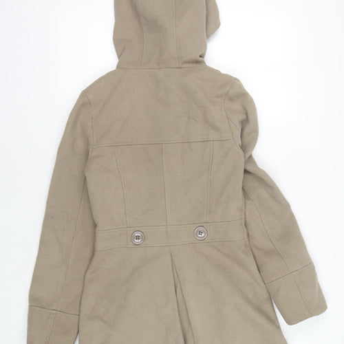 Mango Women's Beige Hooded Coat Size 6