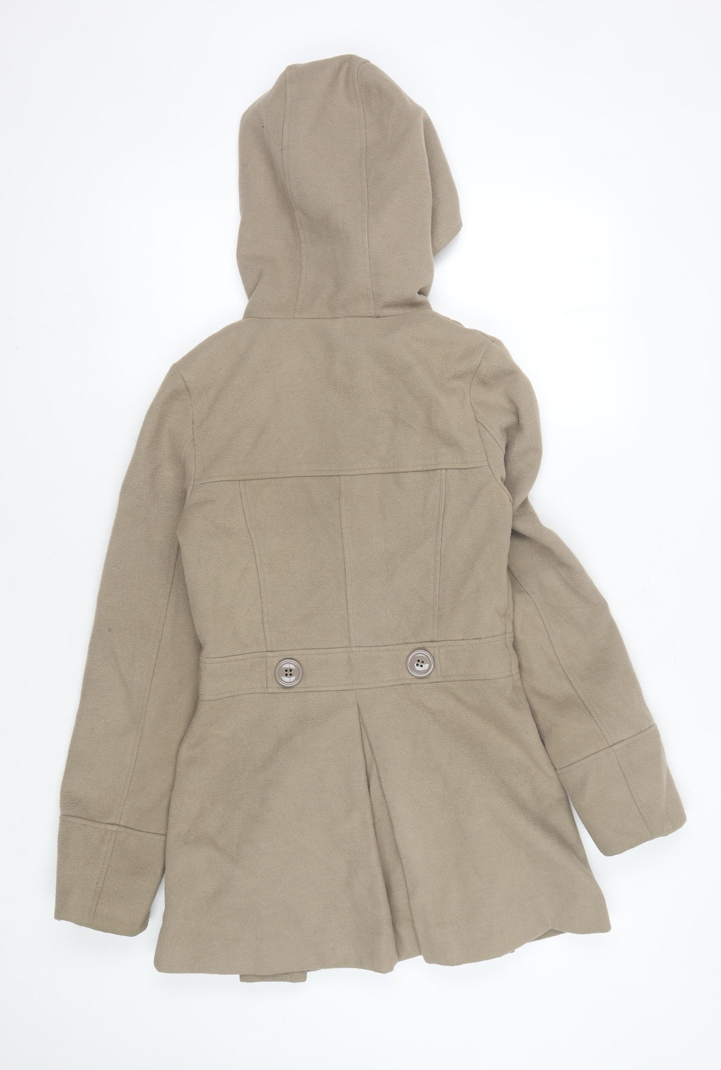 Mango Women's Beige Hooded Coat Size 6