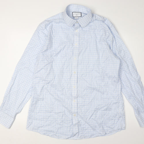 Charles Tyrwhitt Men's Blue Slim Fit Check Shirt