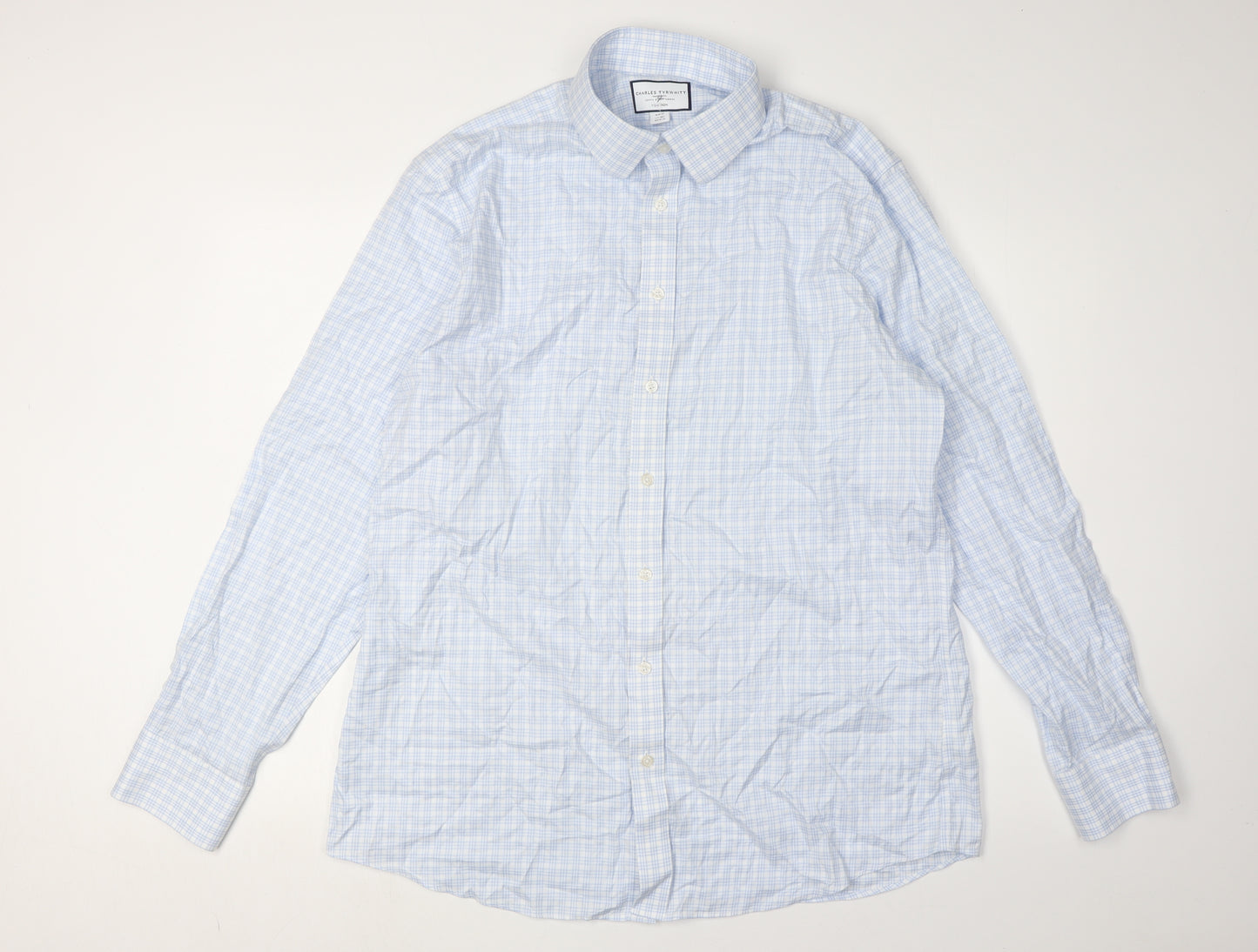 Charles Tyrwhitt Men's Blue Slim Fit Check Shirt