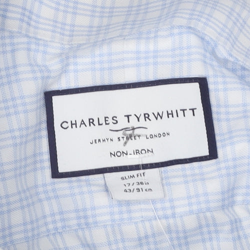 Charles Tyrwhitt Men's Blue Slim Fit Check Shirt