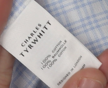 Charles Tyrwhitt Men's Blue Slim Fit Check Shirt