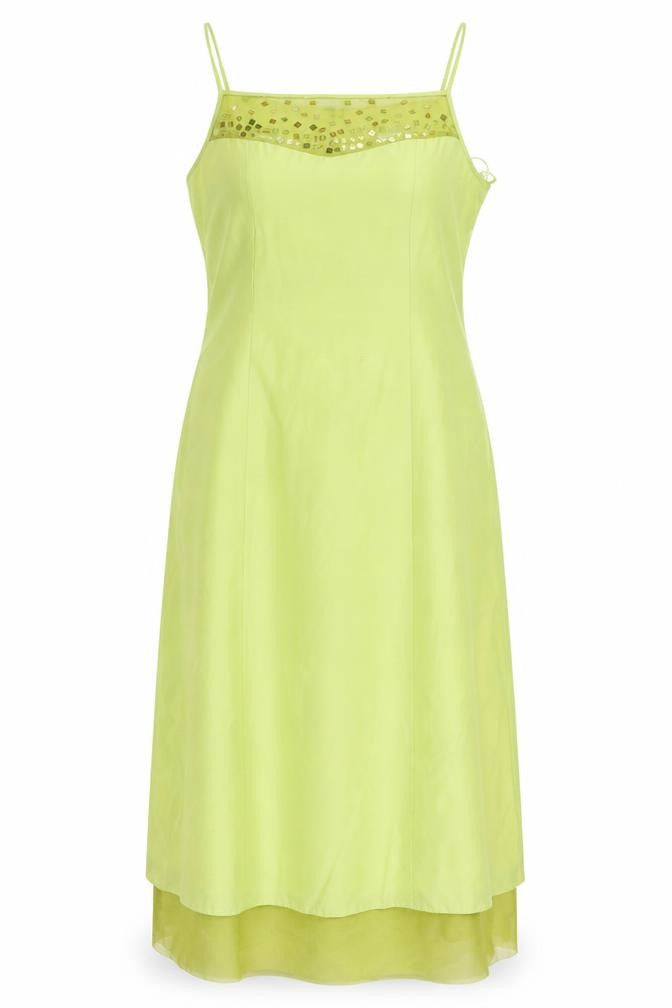 Vera Mont Women's Green Slip Dress, Size 10, Formal