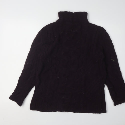 Aran Mór Women's Black Cable-Knit Jumper, Size L