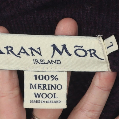 Aran Mór Women's Black Cable-Knit Jumper, Size L