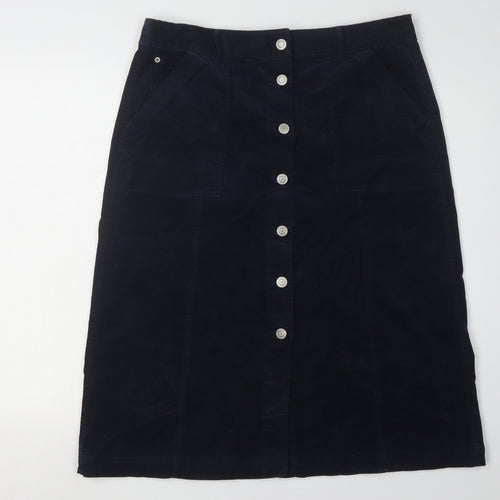 Marks and Spencer Women's Blue Corduroy Button Skirt