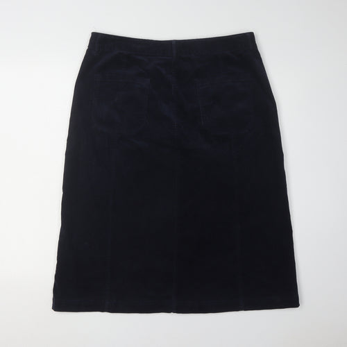Marks and Spencer Women's Blue Corduroy Button Skirt