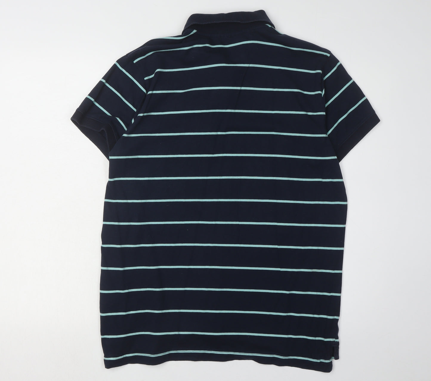 TOG24 Men's Blue Striped Polo Shirt L