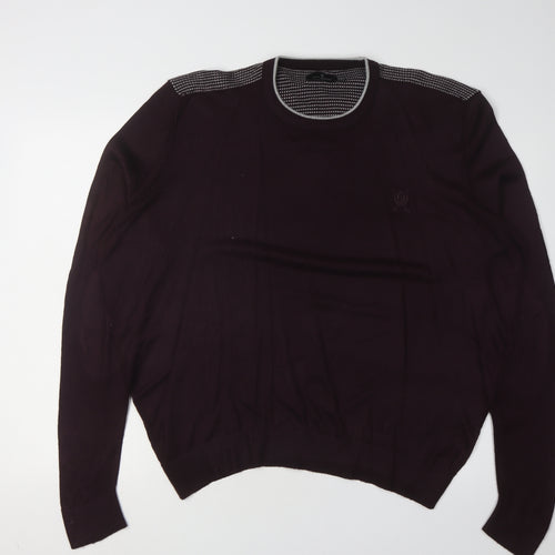 Jeff Banks Men's Purple Crew Neck Pullover Jumper L