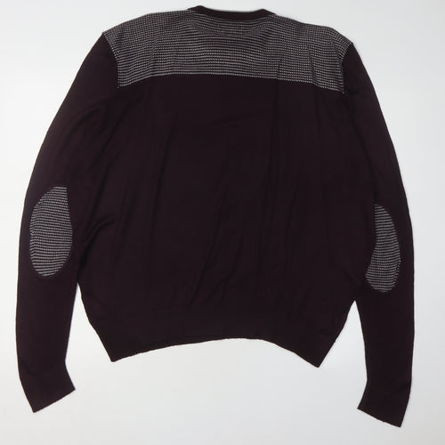 Jeff Banks Men's Purple Crew Neck Pullover Jumper L