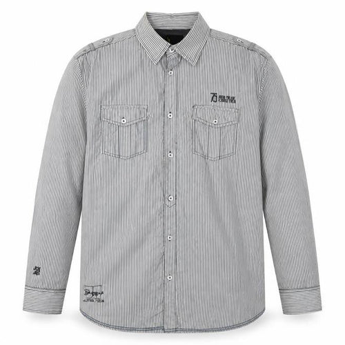 Jack & Jones Men's XL Black Striped Long Sleeve Shirt