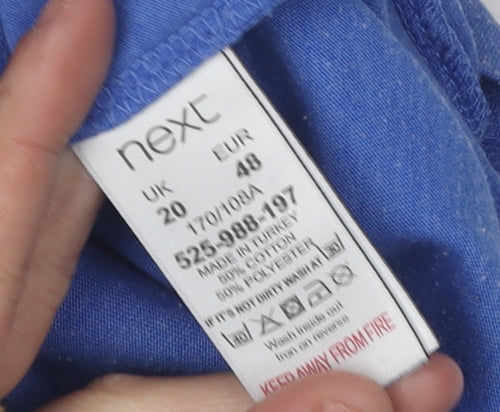 Next Ladies Blue Star Print Long Sleeve T-Shirt Size 20