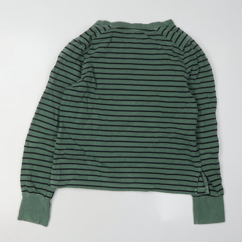 Next Women's Green Striped Sweatshirt, Size 14, Cotton