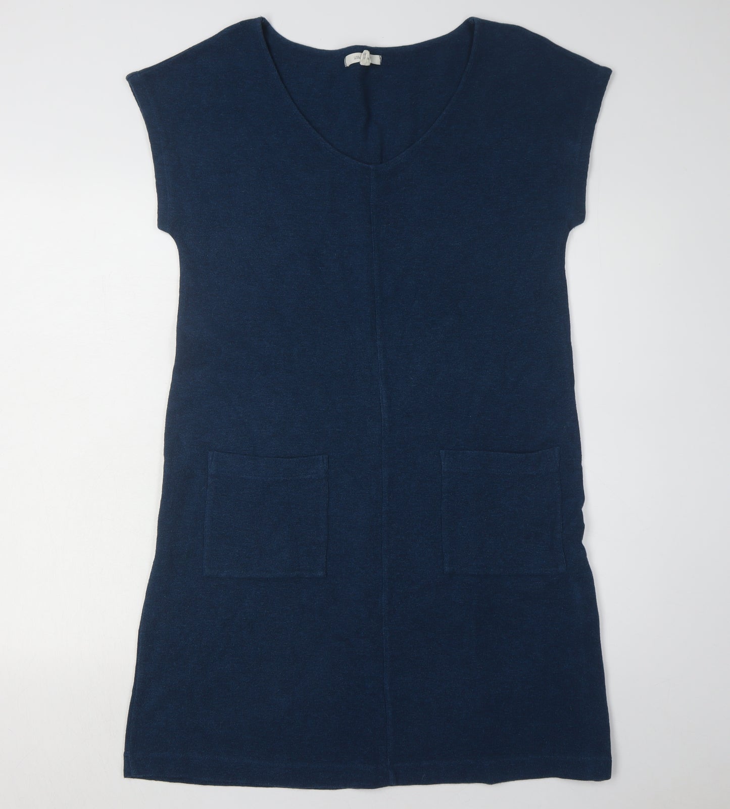 White Stuff Women's Blue V-Neck Knit Dress, Size 10