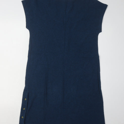 White Stuff Women's Blue V-Neck Knit Dress, Size 10