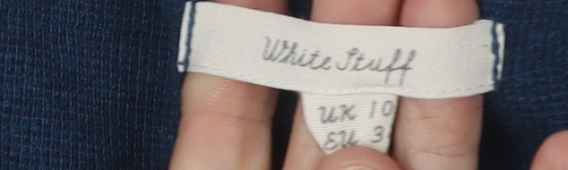 White Stuff Women's Blue V-Neck Knit Dress, Size 10