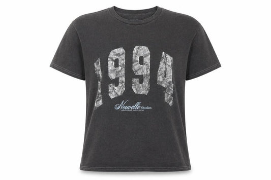 River Island Women's Black T-Shirt, Size 12, 90s Style